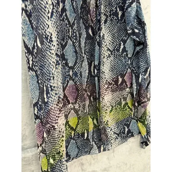 DVF Annushka Python Silk Belted Caftan Maxi Dress Womens S Luxe Resort Gown